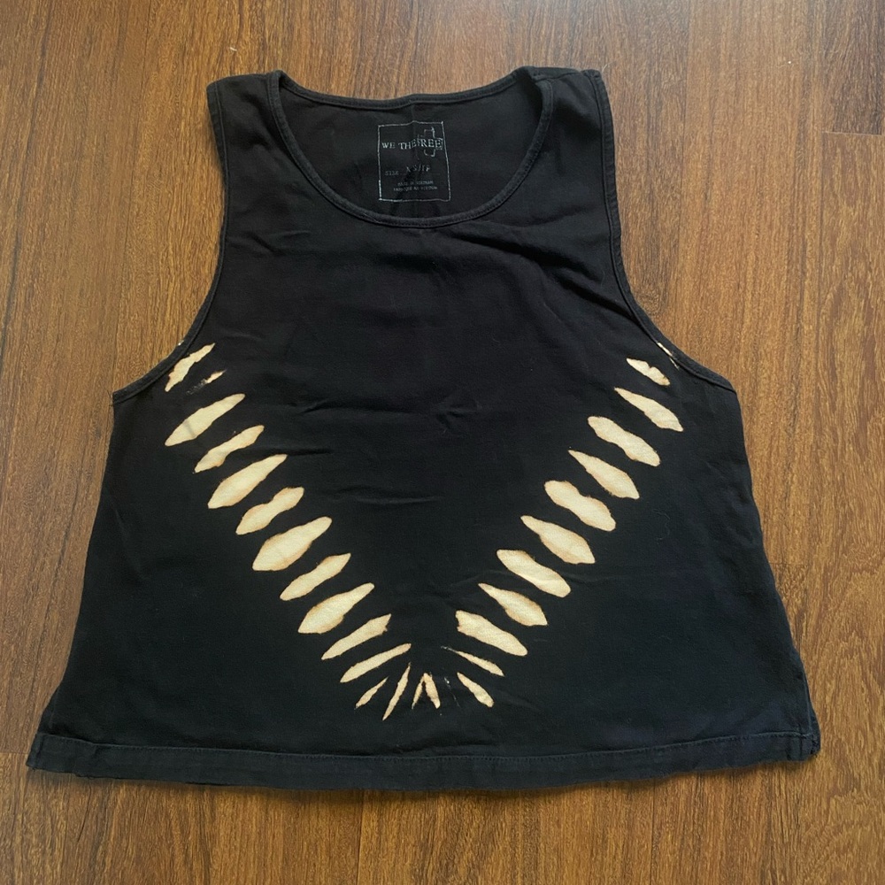 We The Free Black and Cream Muscle Tee